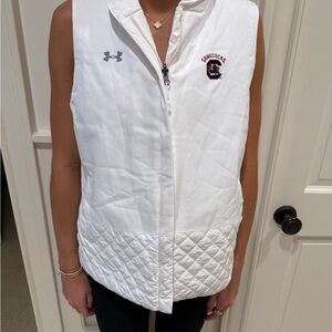 Under Armour White Quilted ColdGear Reversible South Carolina Gamecocks Vest